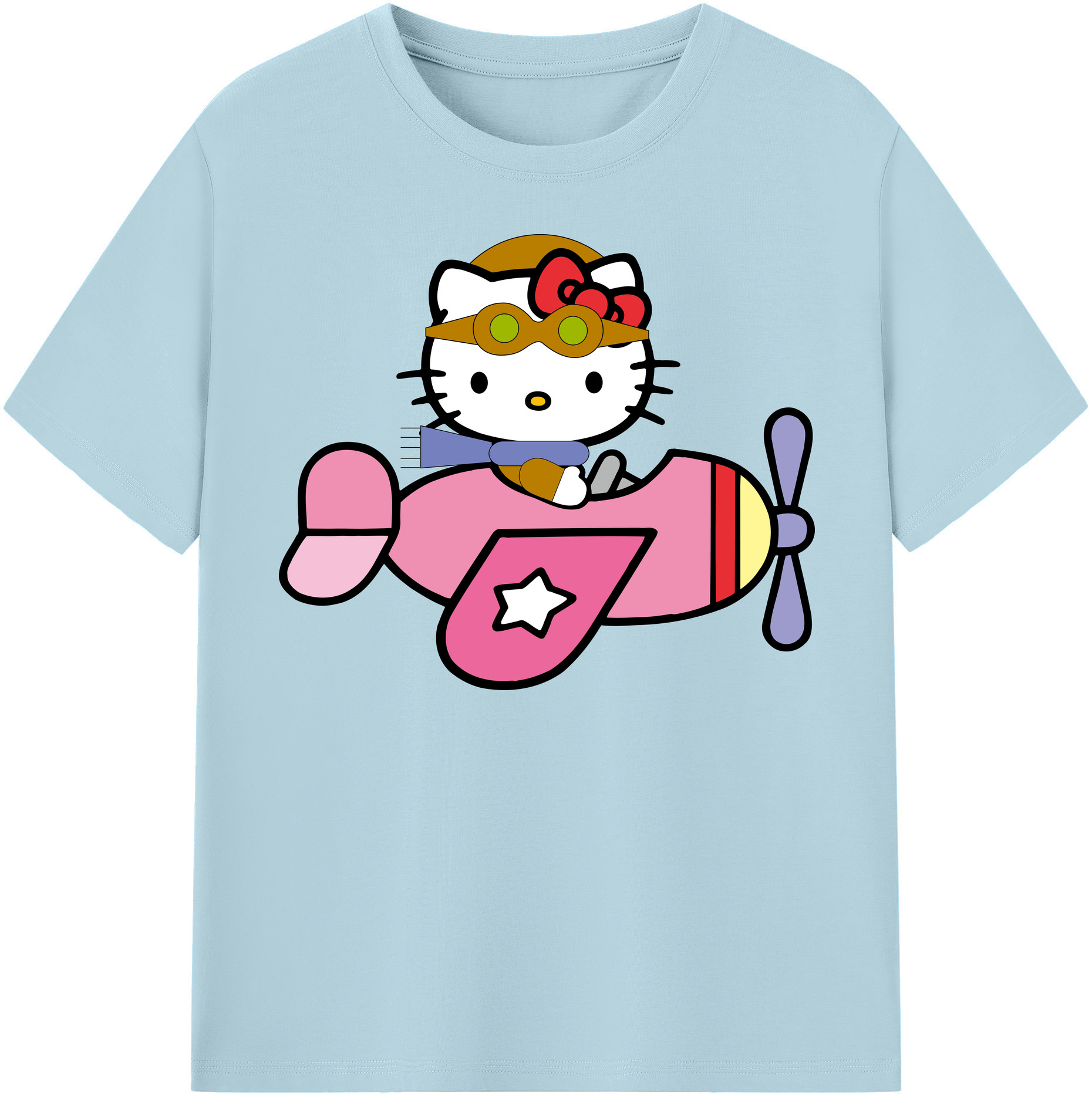 （画像用） Hello Kitty ハローキティ 綿100％半袖Tシャツ（フロントプリント）